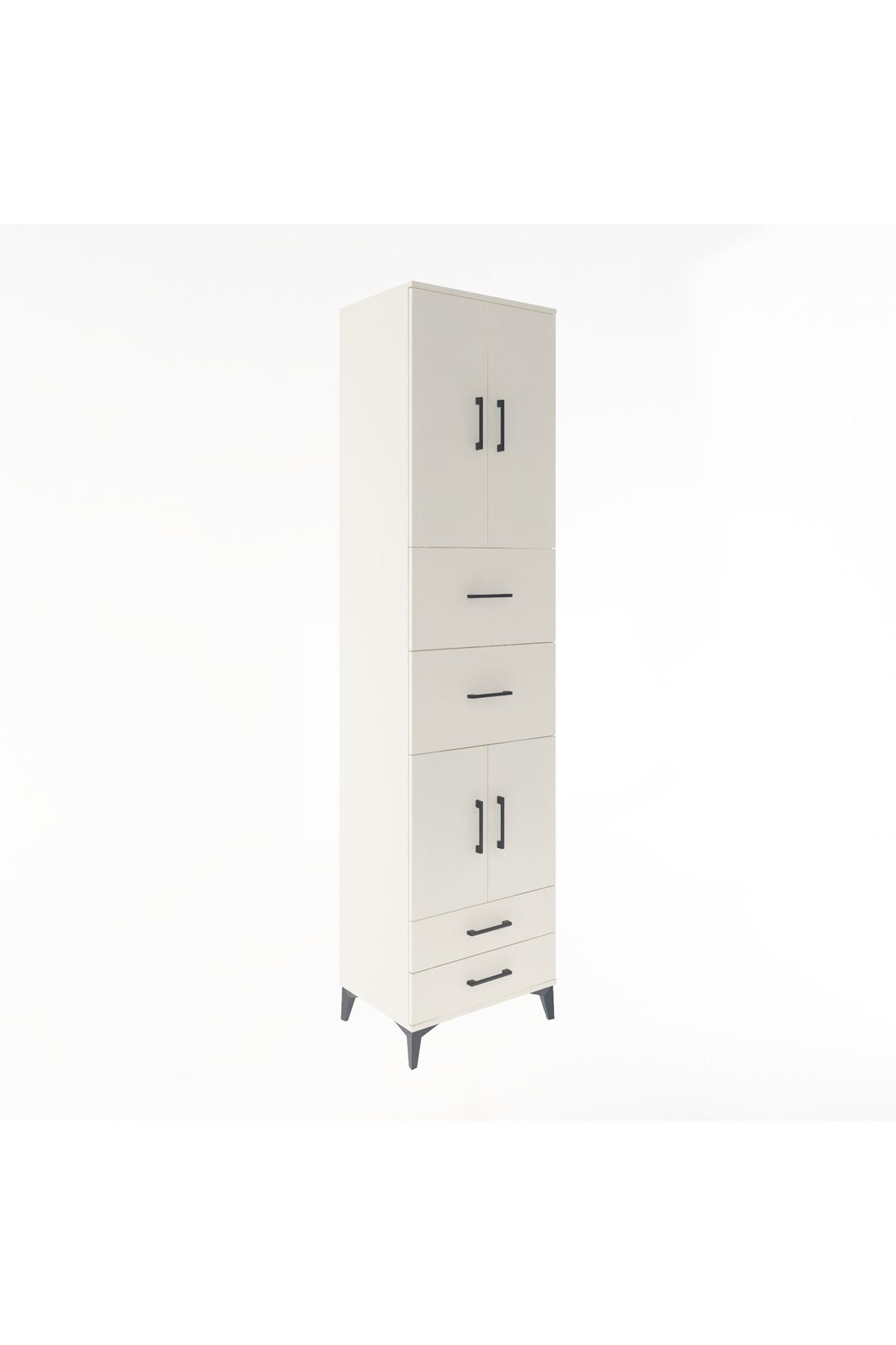 Hyperion Dolap 3 Raflı 4 Çekmeceli 4 Kapaklı 60x44x243 - S65M062V1B