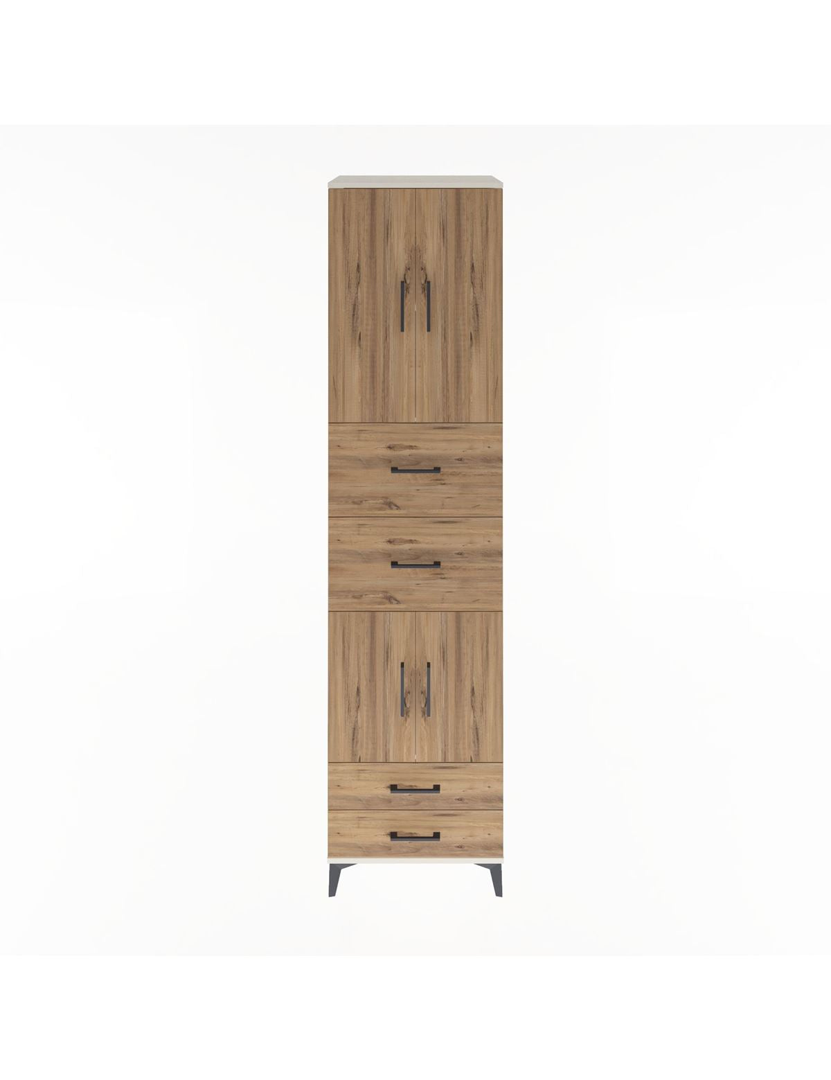 Hyperion Dolap 3 Raflı 4 Çekmeceli 4 Kapaklı 60x44x243 - S65M062V3B