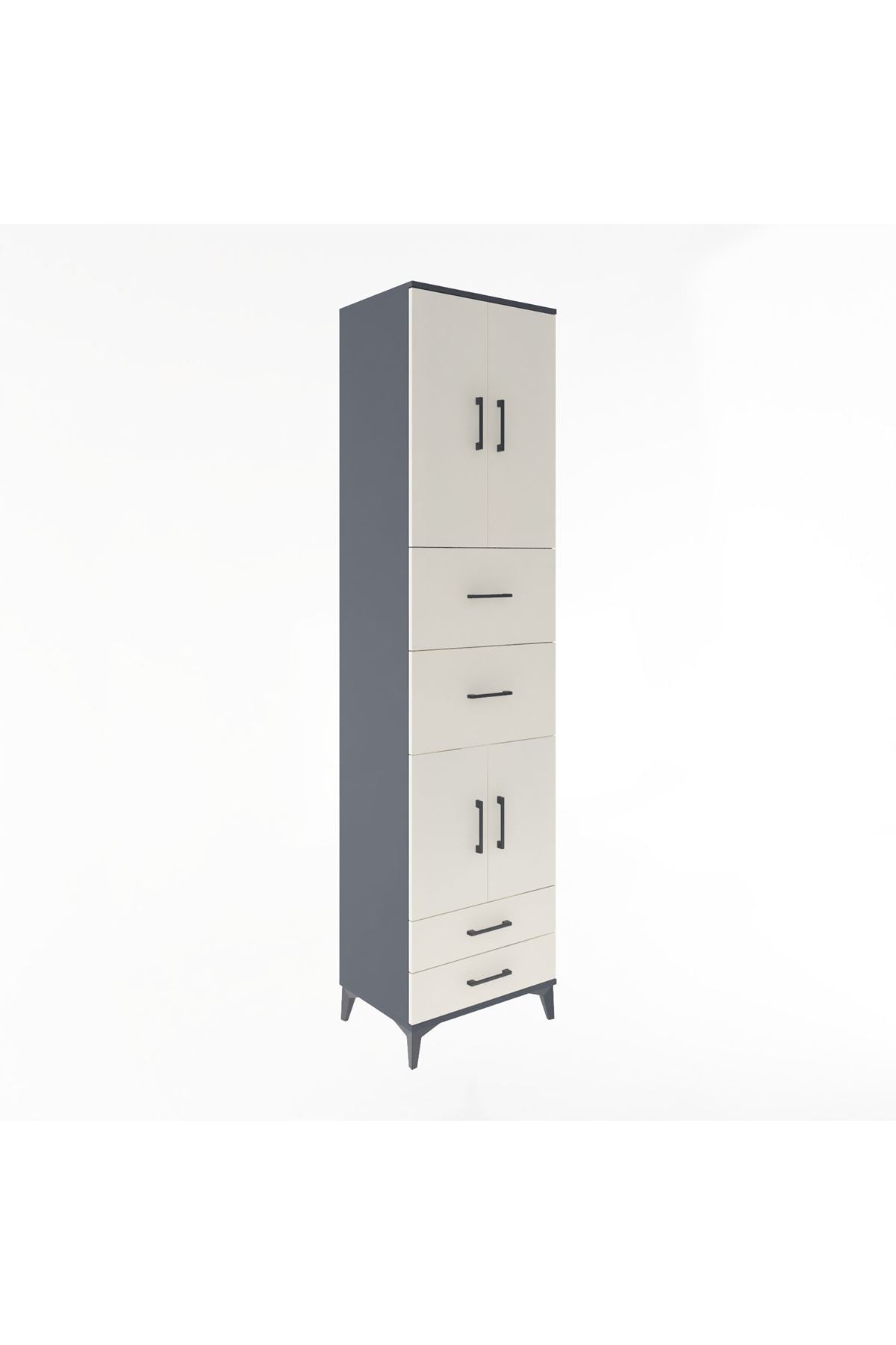 Hyperion Dolap 3 Raflı 4 Çekmeceli 4 Kapaklı 60x44x243 - S65M062V4B