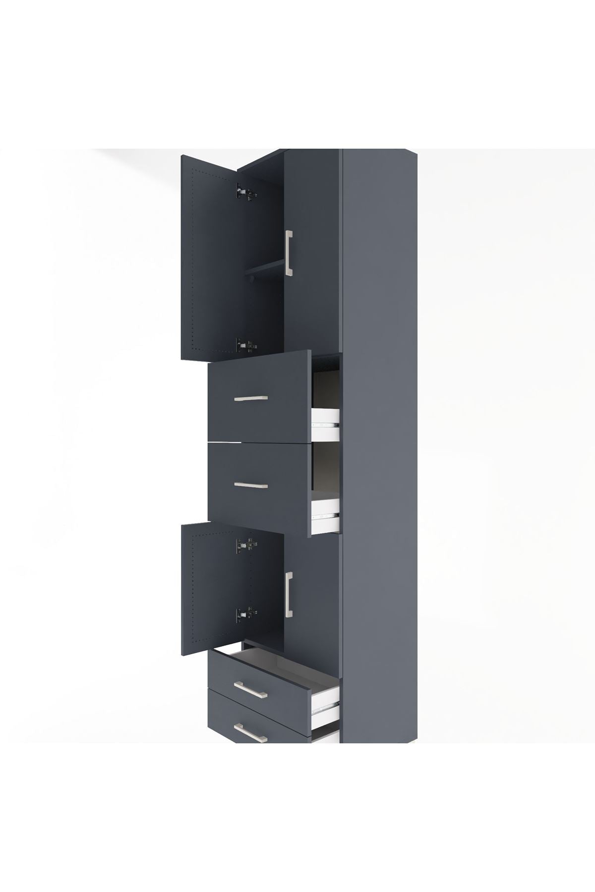 Hyperion Dolap 3 Raflı 4 Çekmeceli 4 Kapaklı 60x44x243 - S65M062V5B