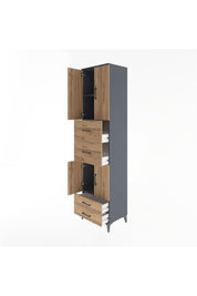 Hyperion Dolap 3 Raflı 4 Çekmeceli 4 Kapaklı 60x44x243 - S65M062V6B