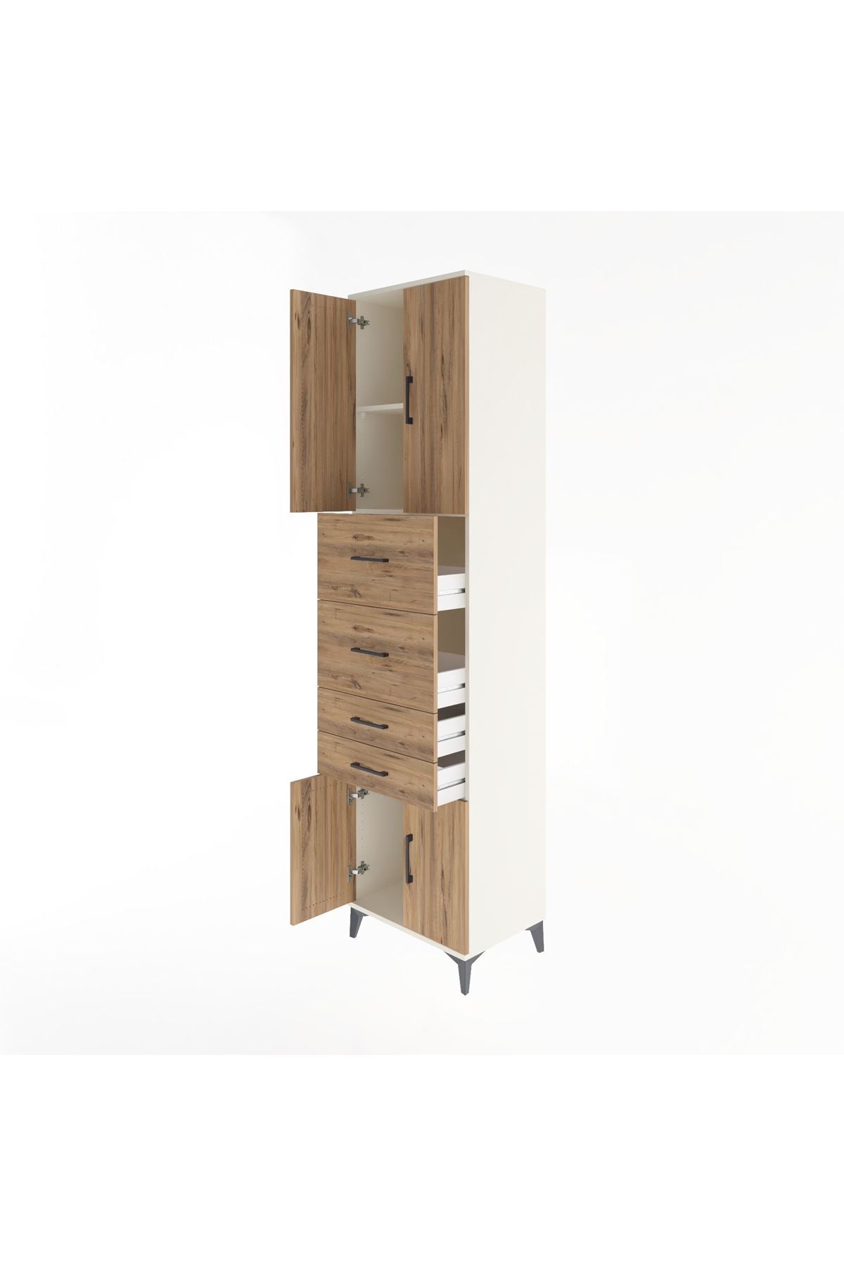 Hyperion Dolap 2 Raflı 4 Çekmeceli 4 Kapaklı 60x44x243 - S65M063V3B