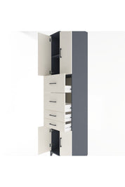 Hyperion Dolap 2 Raflı 4 Çekmeceli 4 Kapaklı 60x44x243 - S65M063V4B