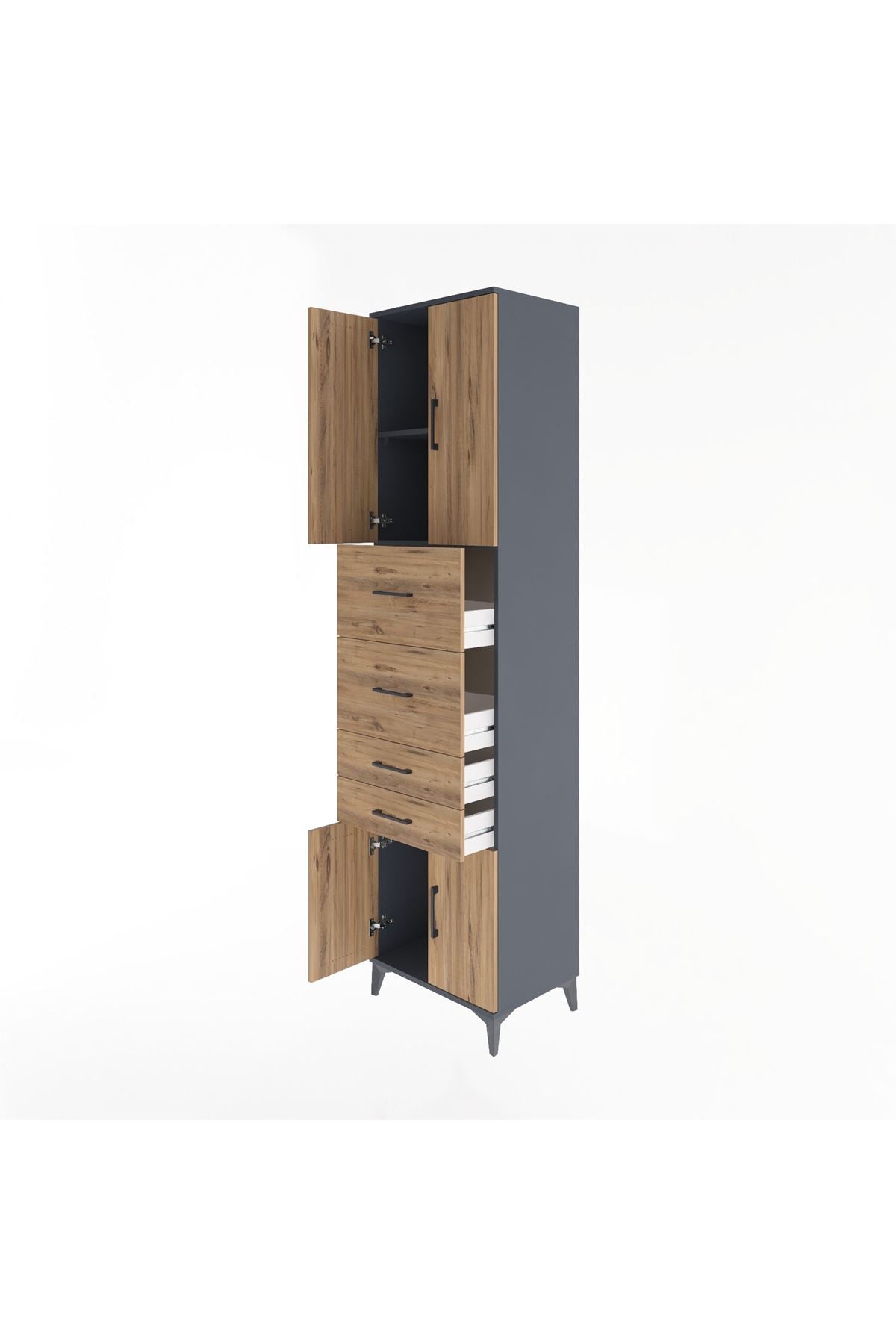 Hyperion Dolap 2 Raflı 4 Çekmeceli 4 Kapaklı 60x44x243 - S65M063V6B