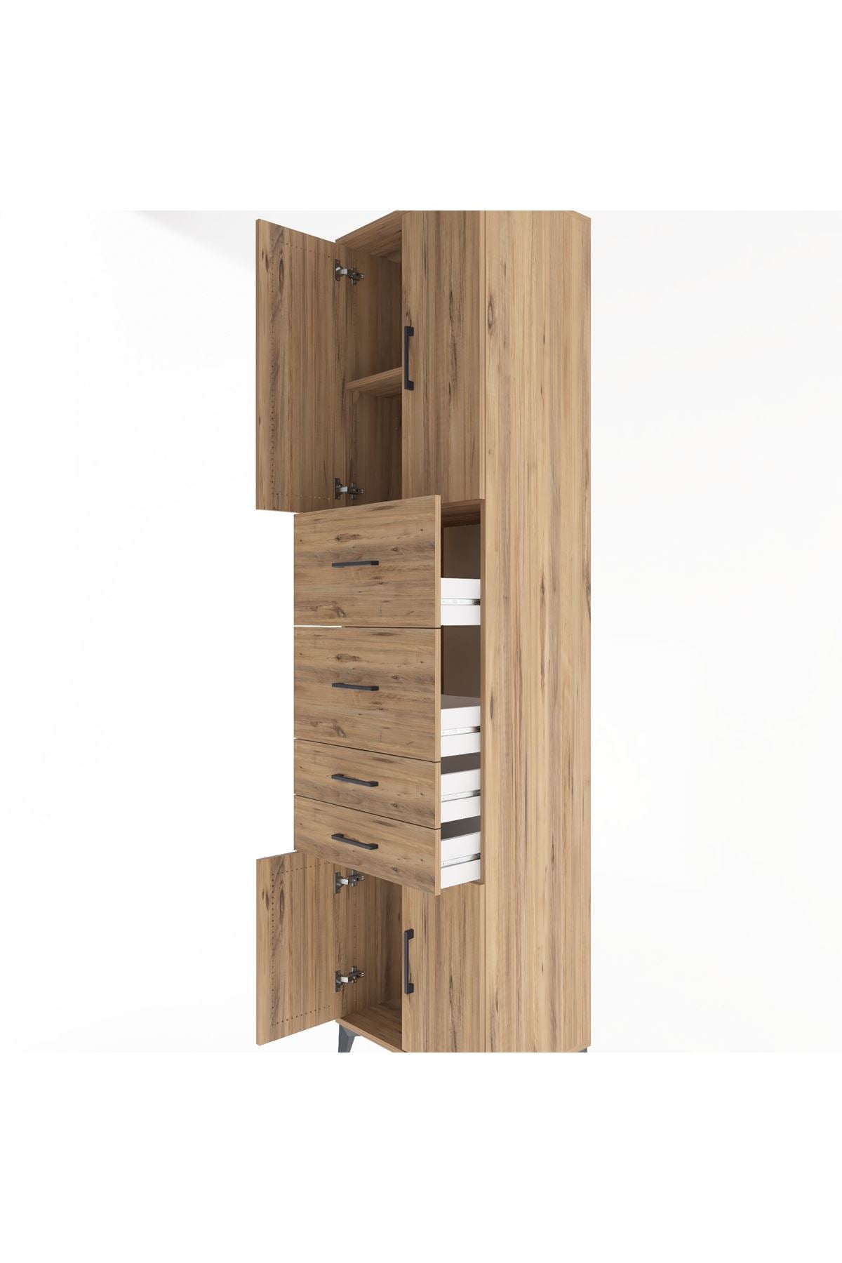Hyperion Dolap 2 Raflı 4 Çekmeceli 4 Kapaklı 60x44x243 - S65M063V9B