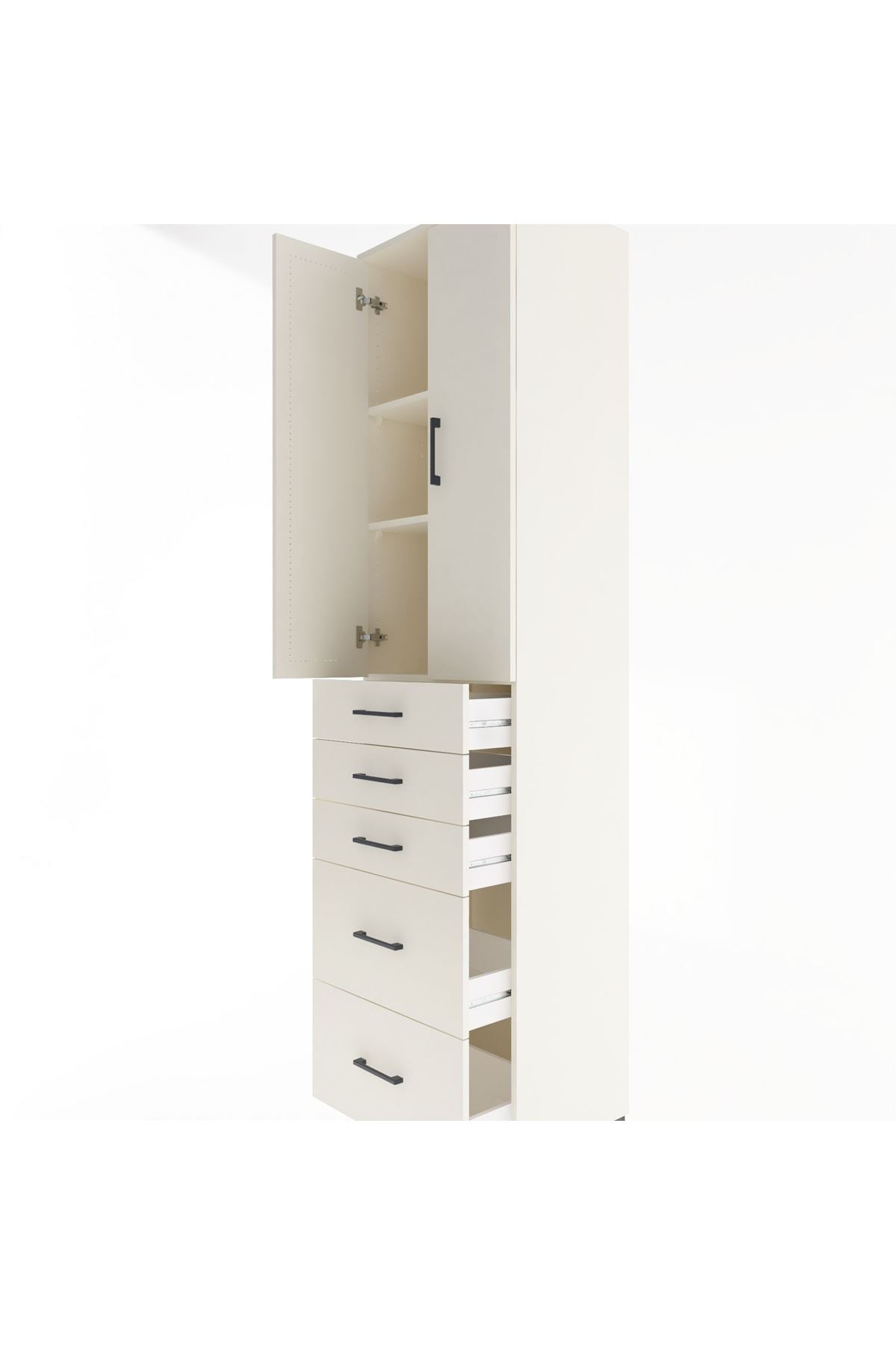 Hyperion Dolap 3 Raflı 5 Çekmeceli 2 Kapaklı 60x44x243 - S65M064V1B
