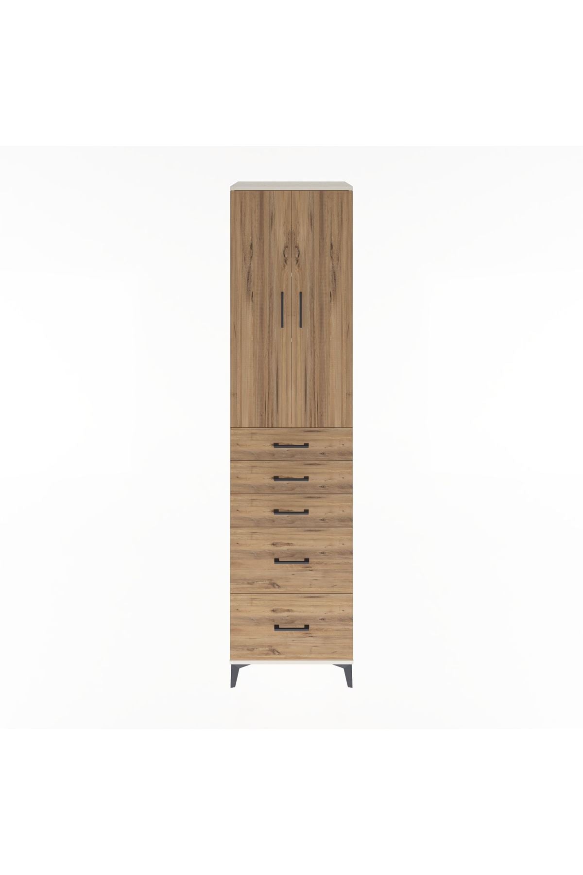 Hyperion Dolap 3 Raflı 5 Çekmeceli 2 Kapaklı 60x44x243 - S65M064V3B