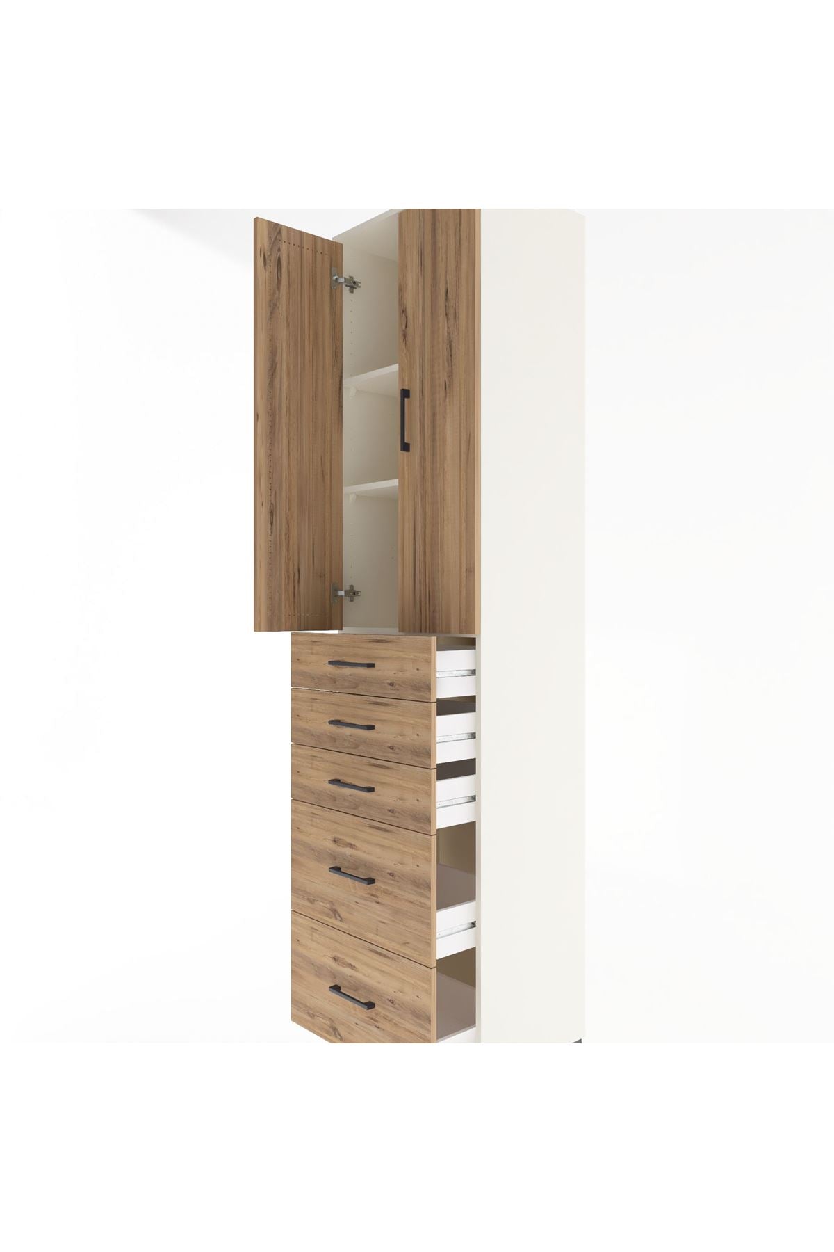 Hyperion Dolap 3 Raflı 5 Çekmeceli 2 Kapaklı 60x44x243 - S65M064V3B