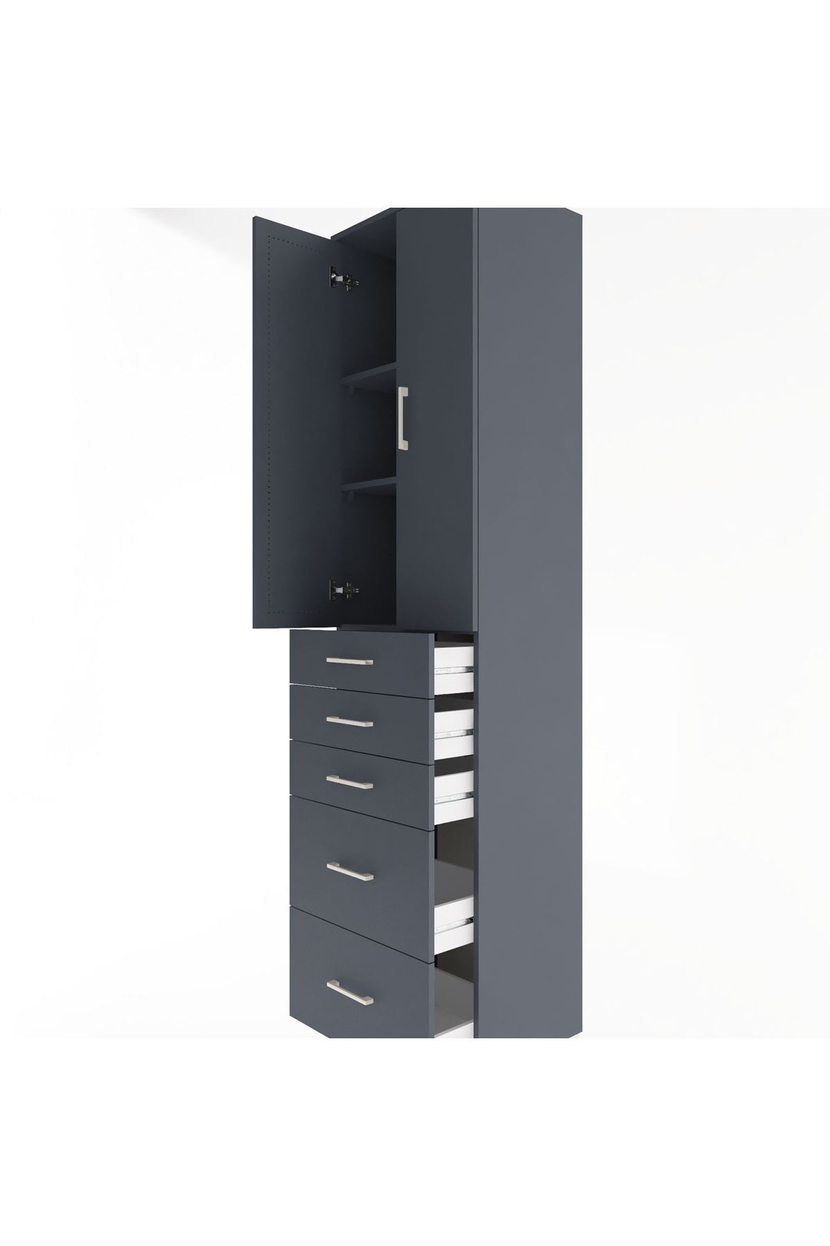 Hyperion Dolap 3 Raflı 5 Çekmeceli 2 Kapaklı 60x44x243 - S65M064V5B