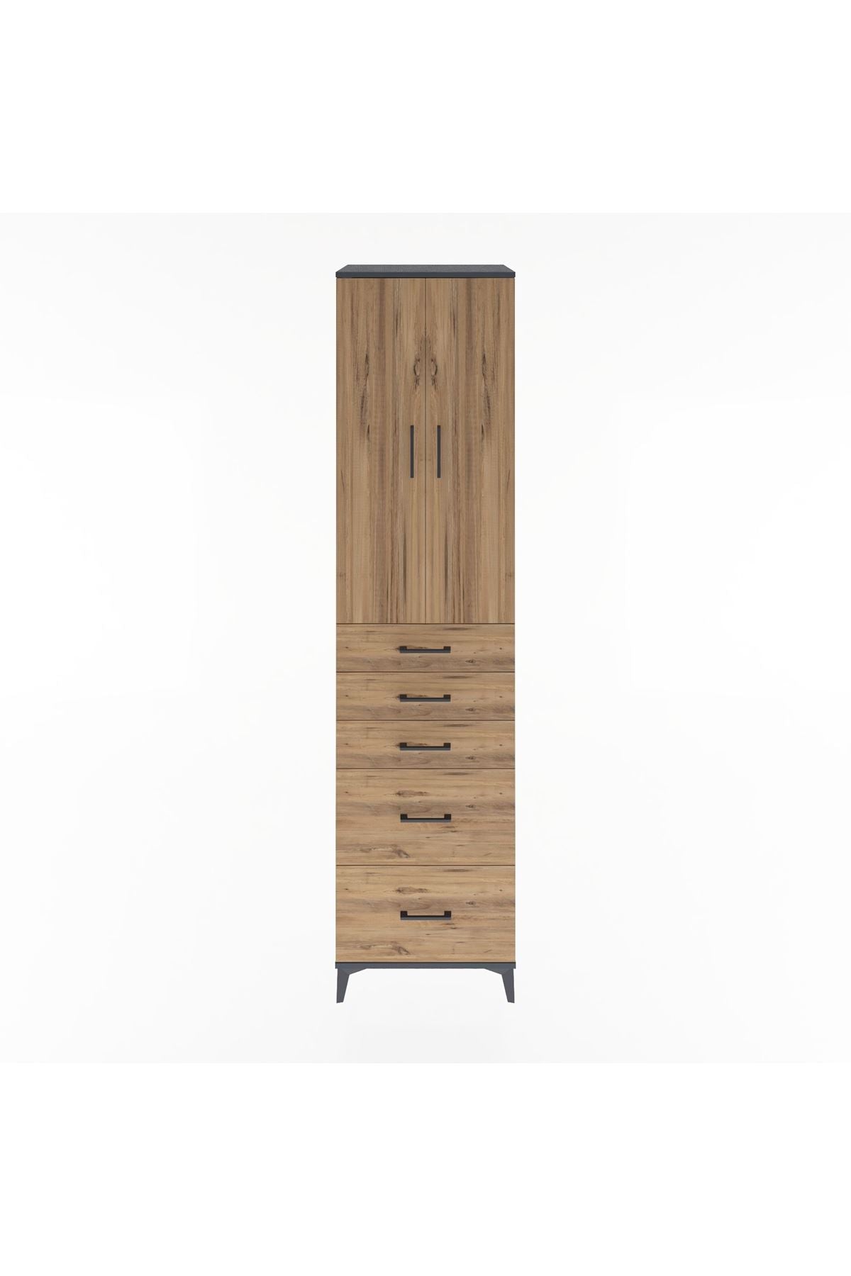 Hyperion Dolap 3 Raflı 5 Çekmeceli 2 Kapaklı 60x44x243 - S65M064V6B