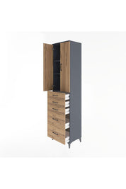 Hyperion Dolap 3 Raflı 5 Çekmeceli 2 Kapaklı 60x44x243 - S65M064V6B