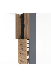 Hyperion Dolap 3 Raflı 5 Çekmeceli 2 Kapaklı 60x44x243 - S65M064V6B