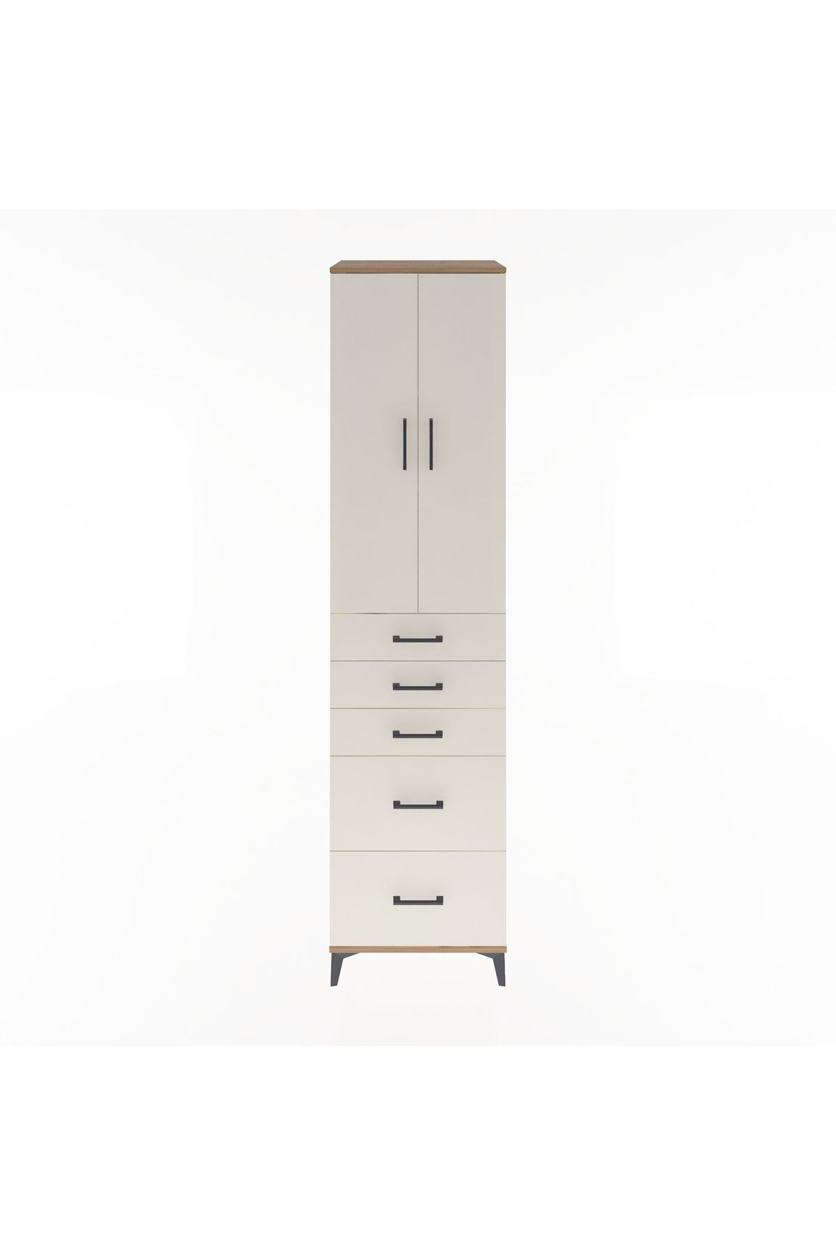 Hyperion Dolap 3 Raflı 5 Çekmeceli 2 Kapaklı 60x44x243 - S65M064V7B