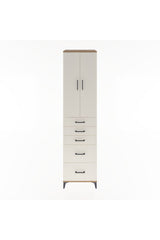 Hyperion Dolap 3 Raflı 5 Çekmeceli 2 Kapaklı 60x44x243