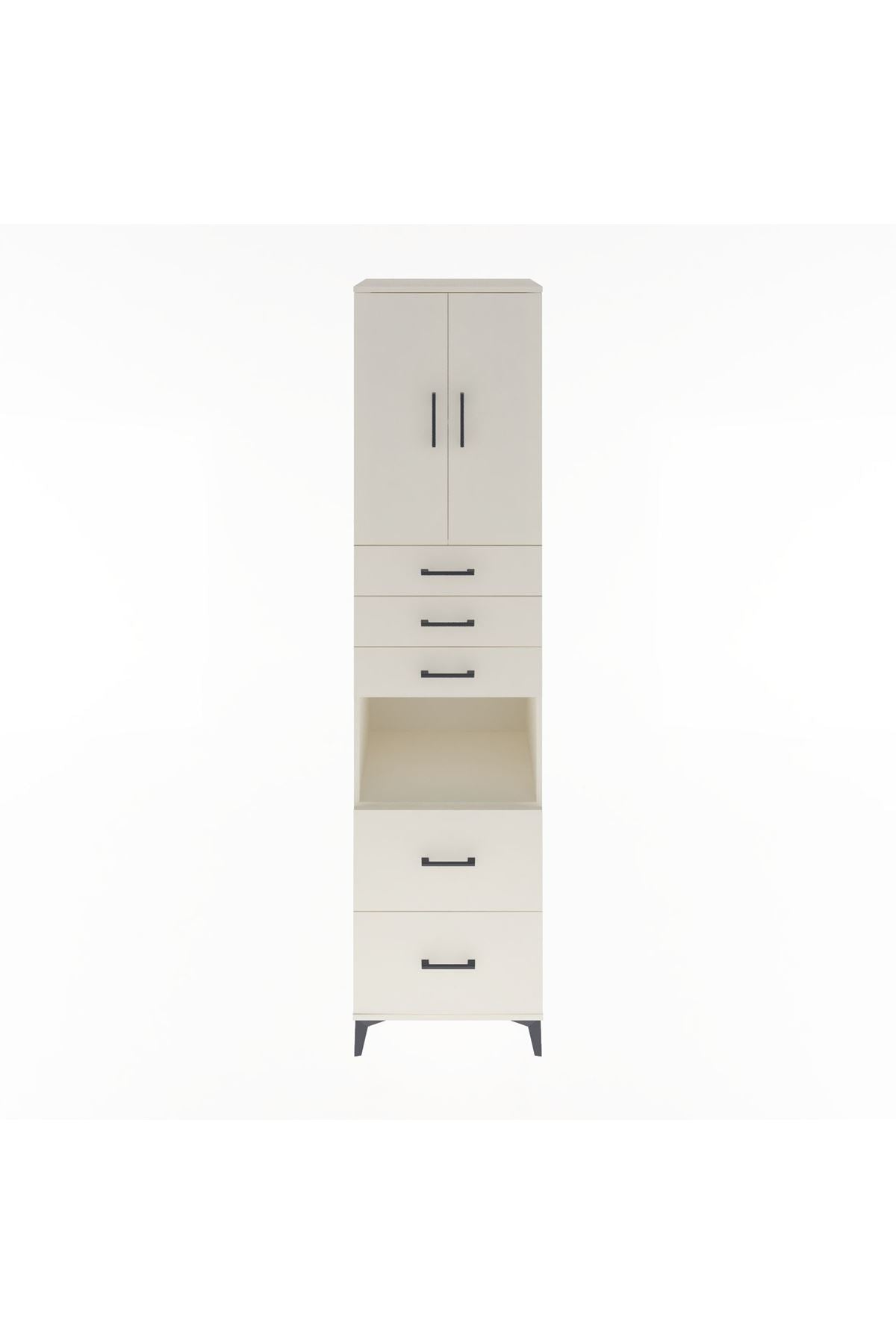 Hyperion Dolap 3 Raflı 5 Çekmeceli 2 Kapaklı 60x44x243 - S65M065V1B