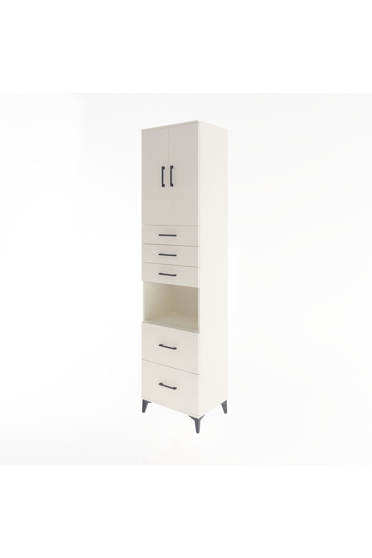 Hyperion Dolap 3 Raflı 5 Çekmeceli 2 Kapaklı 60x44x243 - S65M065V1B
