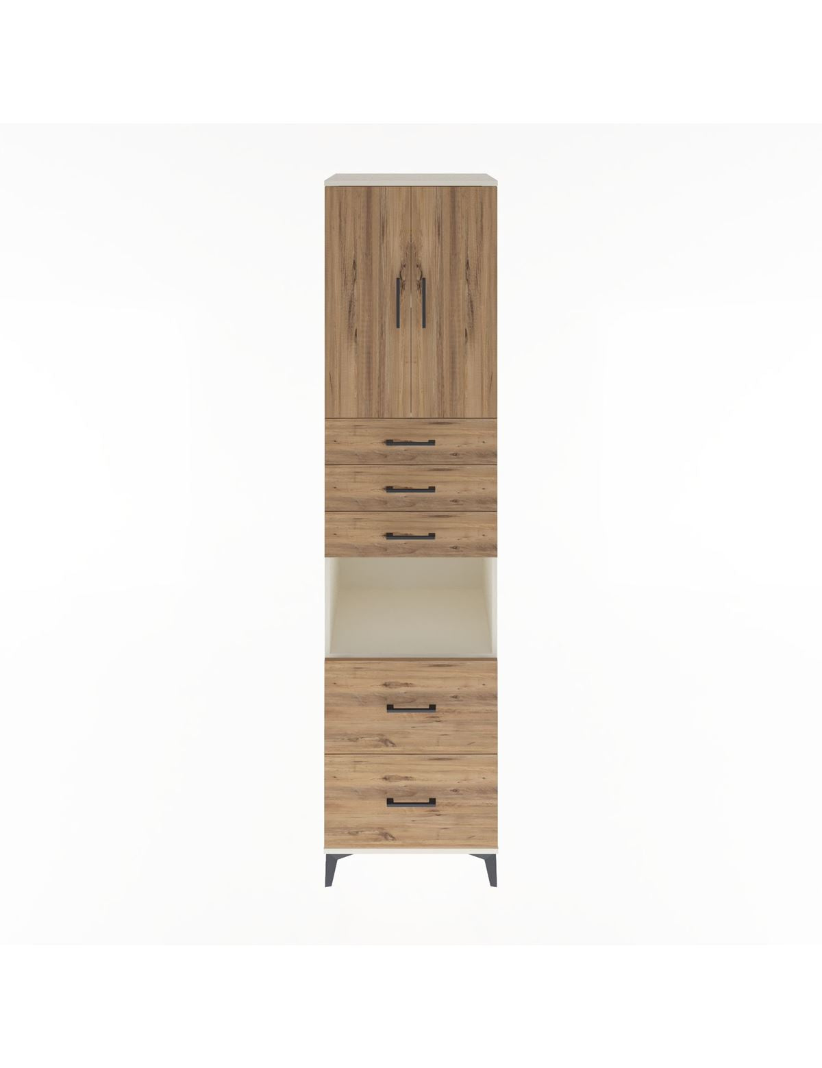 Hyperion Dolap 3 Raflı 5 Çekmeceli 2 Kapaklı 60x44x243 - S65M065V3B