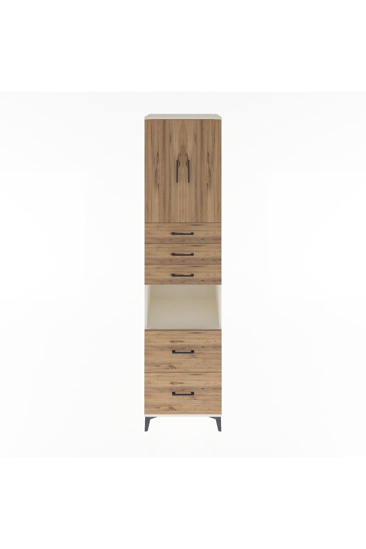 Hyperion Dolap 3 Raflı 5 Çekmeceli 2 Kapaklı 60x44x243 - S65M065V3B