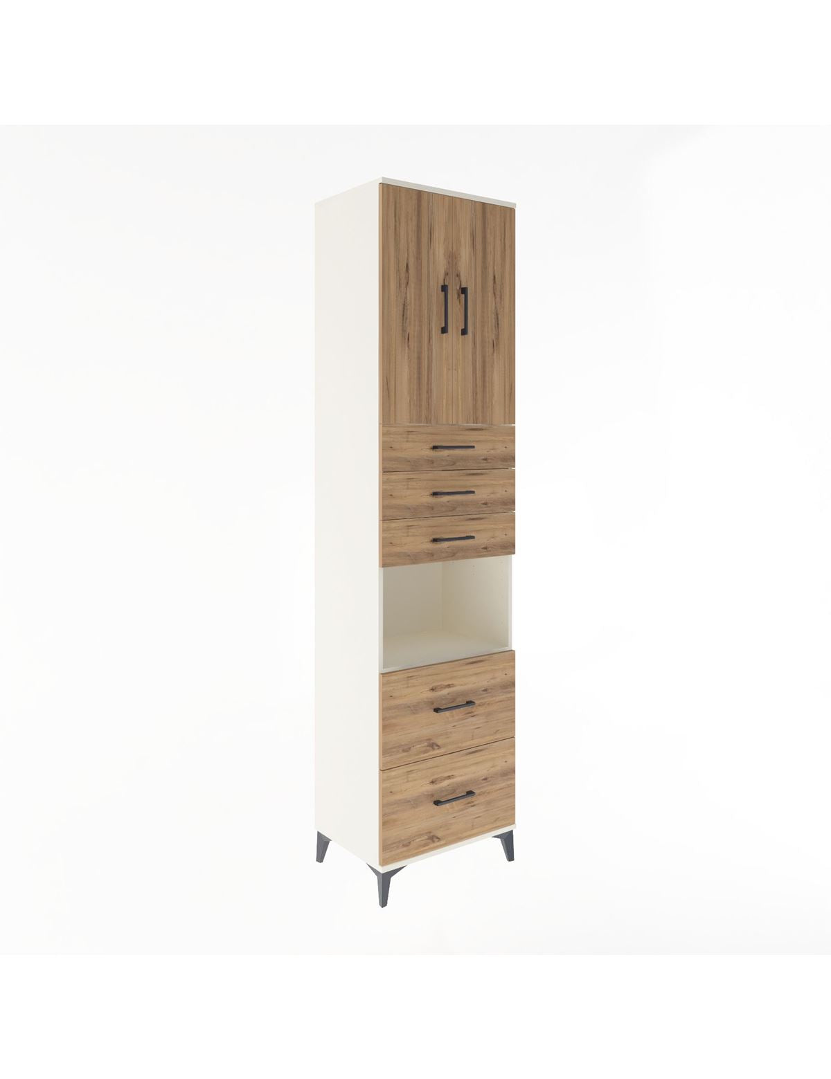 Hyperion Dolap 3 Raflı 5 Çekmeceli 2 Kapaklı 60x44x243 - S65M065V3B
