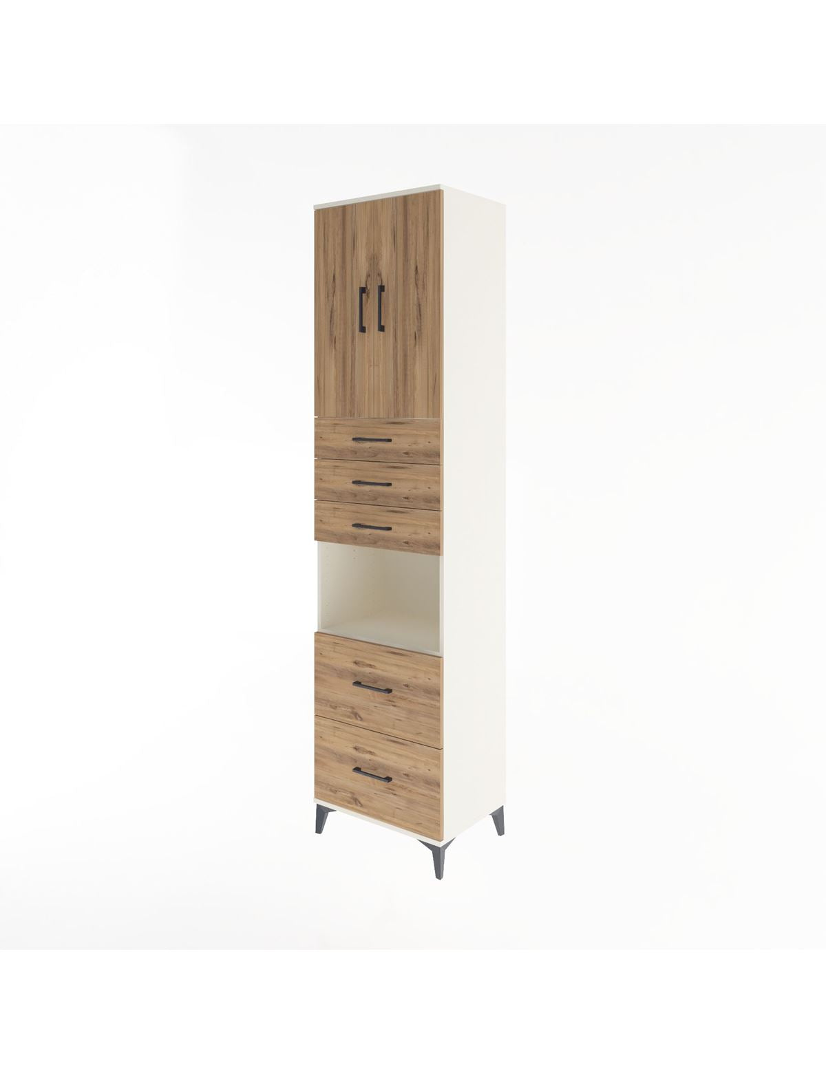 Hyperion Dolap 3 Raflı 5 Çekmeceli 2 Kapaklı 60x44x243 - S65M065V3B