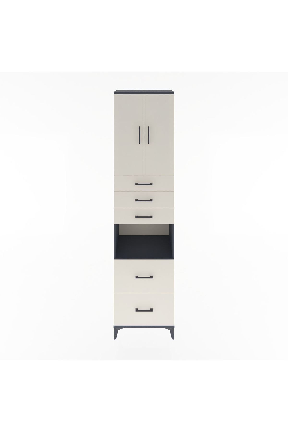 Hyperion Dolap 3 Raflı 5 Çekmeceli 2 Kapaklı 60x44x243 - S65M065V4B