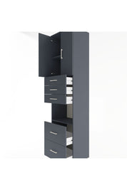 Hyperion Dolap 3 Raflı 5 Çekmeceli 2 Kapaklı 60x44x243 - S65M065V5B