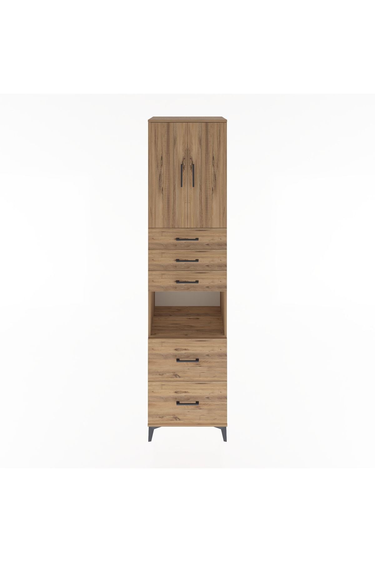 Hyperion Dolap 3 Raflı 5 Çekmeceli 2 Kapaklı 60x44x243 - S65M065V9B