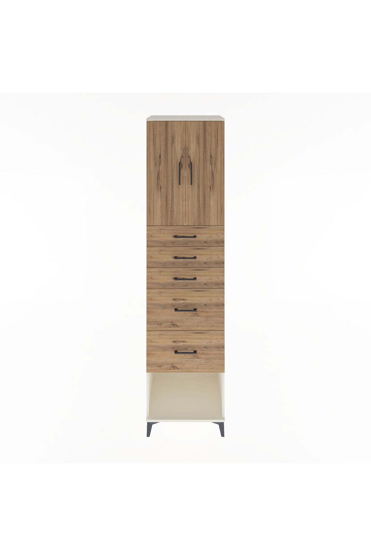 Hyperion Dolap 2 Raflı 5 Çekmeceli 2 Kapaklı 60x44x243 - S65M066V3B