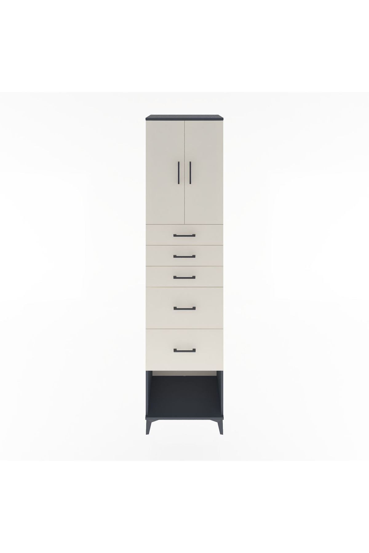 Hyperion Dolap 2 Raflı 5 Çekmeceli 2 Kapaklı 60x44x243 - S65M066V4B