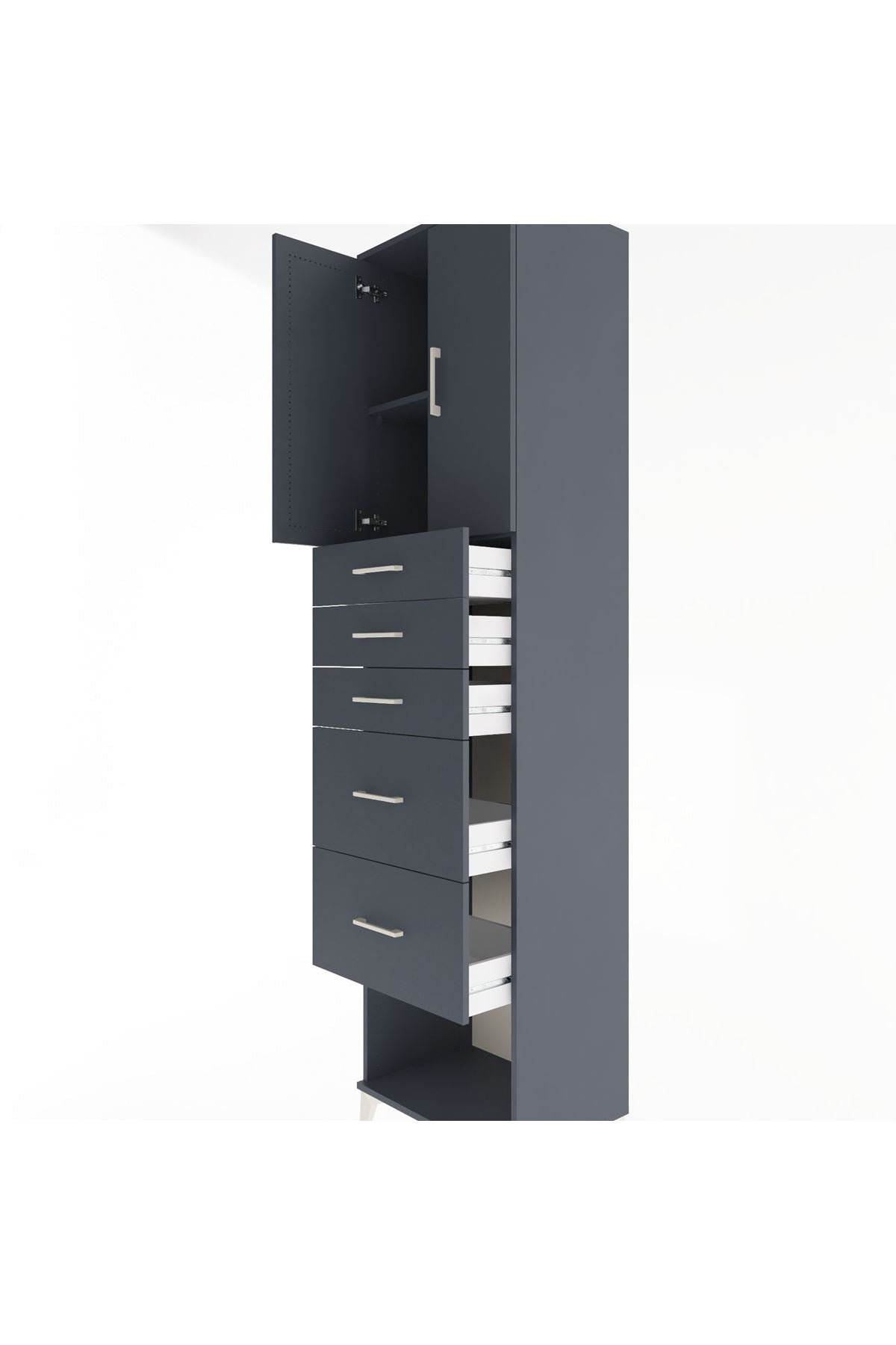 Hyperion Dolap 2 Raflı 5 Çekmeceli 2 Kapaklı 60x44x243 - S65M066V5B