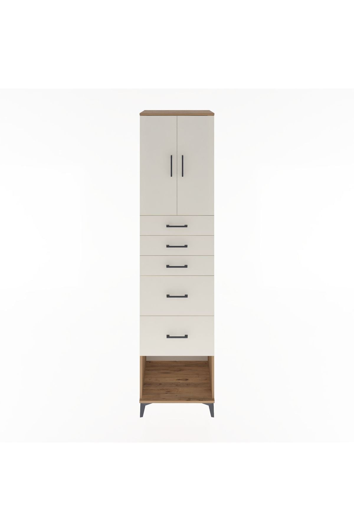 Hyperion Dolap 2 Raflı 5 Çekmeceli 2 Kapaklı 60x44x243 - S65M066V7B