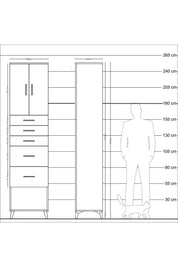 Hyperion Dolap 2 Raflı 5 Çekmeceli 2 Kapaklı 60x44x243 - S65M066V8B