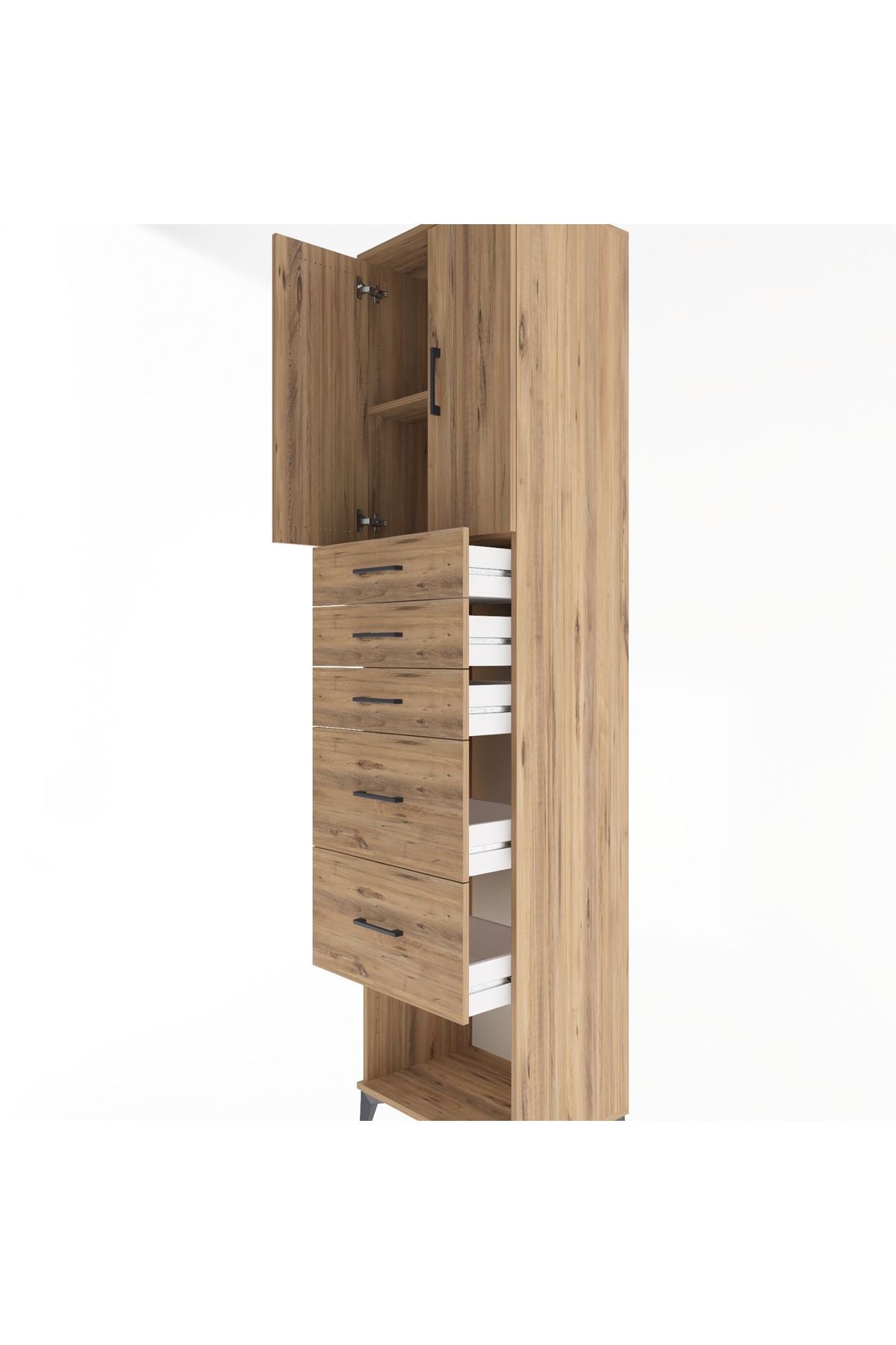Hyperion Dolap 2 Raflı 5 Çekmeceli 2 Kapaklı 60x44x243 - S65M066V9B