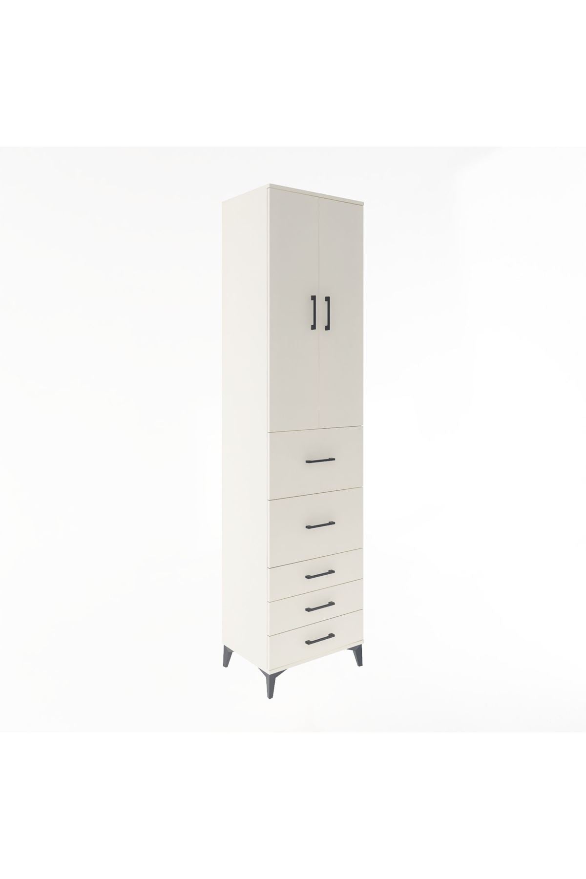 Hyperion Dolap 3 Raflı 5 Çekmeceli 2 Kapaklı 60x44x243 - S65M067V1B