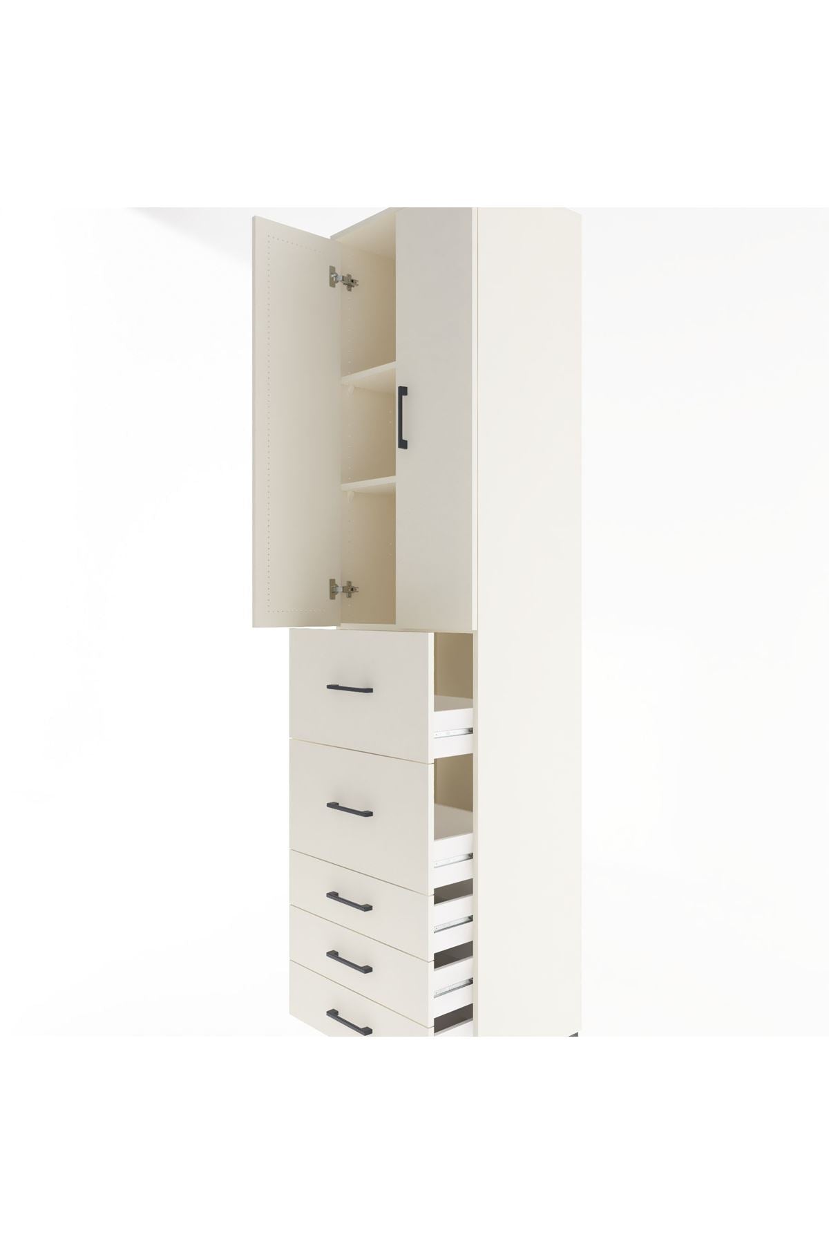 Hyperion Dolap 3 Raflı 5 Çekmeceli 2 Kapaklı 60x44x243 - S65M067V1B
