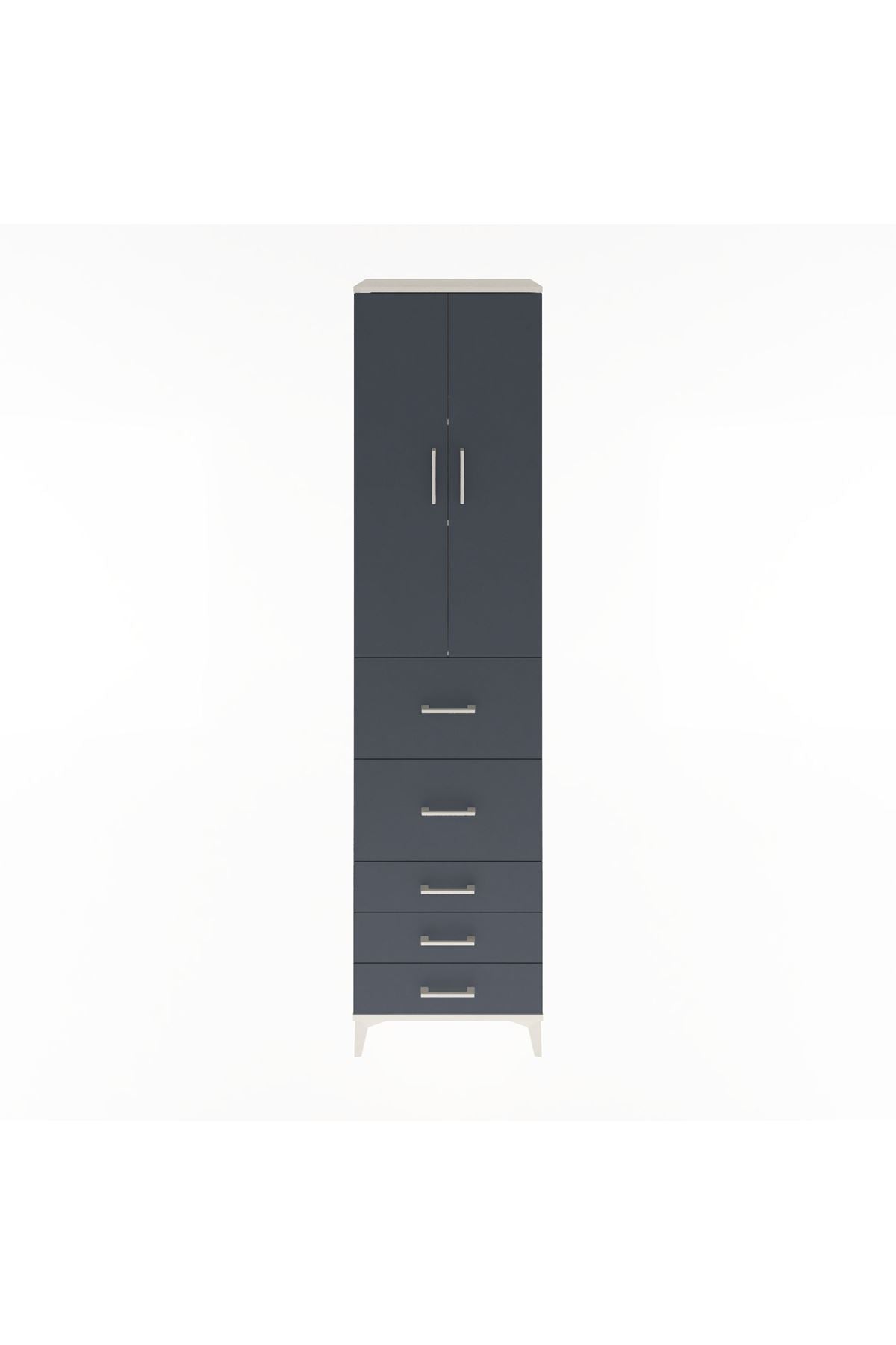 Hyperion Dolap 3 Raflı 5 Çekmeceli 2 Kapaklı 60x44x243 - S65M067V2B