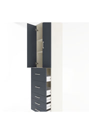 Hyperion Dolap 3 Raflı 5 Çekmeceli 2 Kapaklı 60x44x243 - S65M067V2B