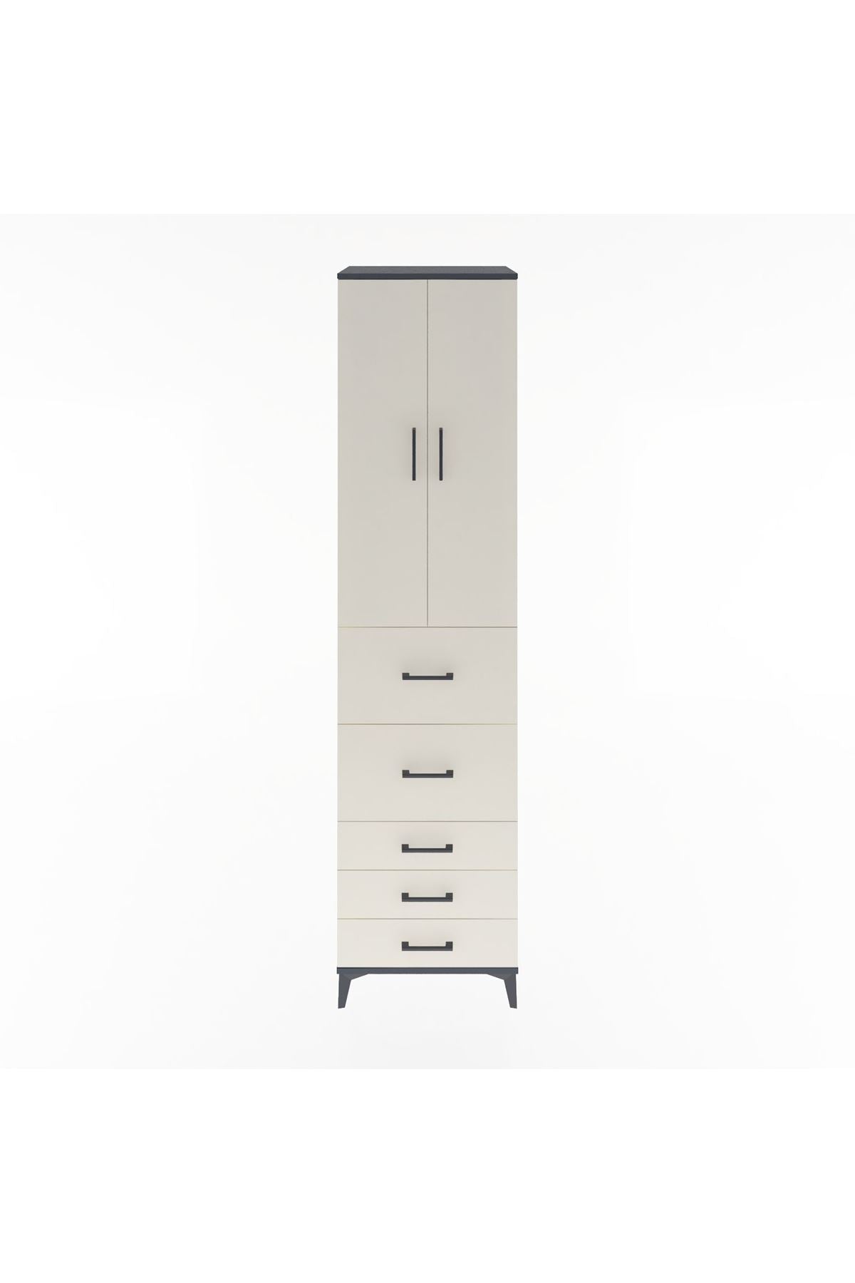 Hyperion Dolap 3 Raflı 5 Çekmeceli 2 Kapaklı 60x44x243 - S65M067V4B