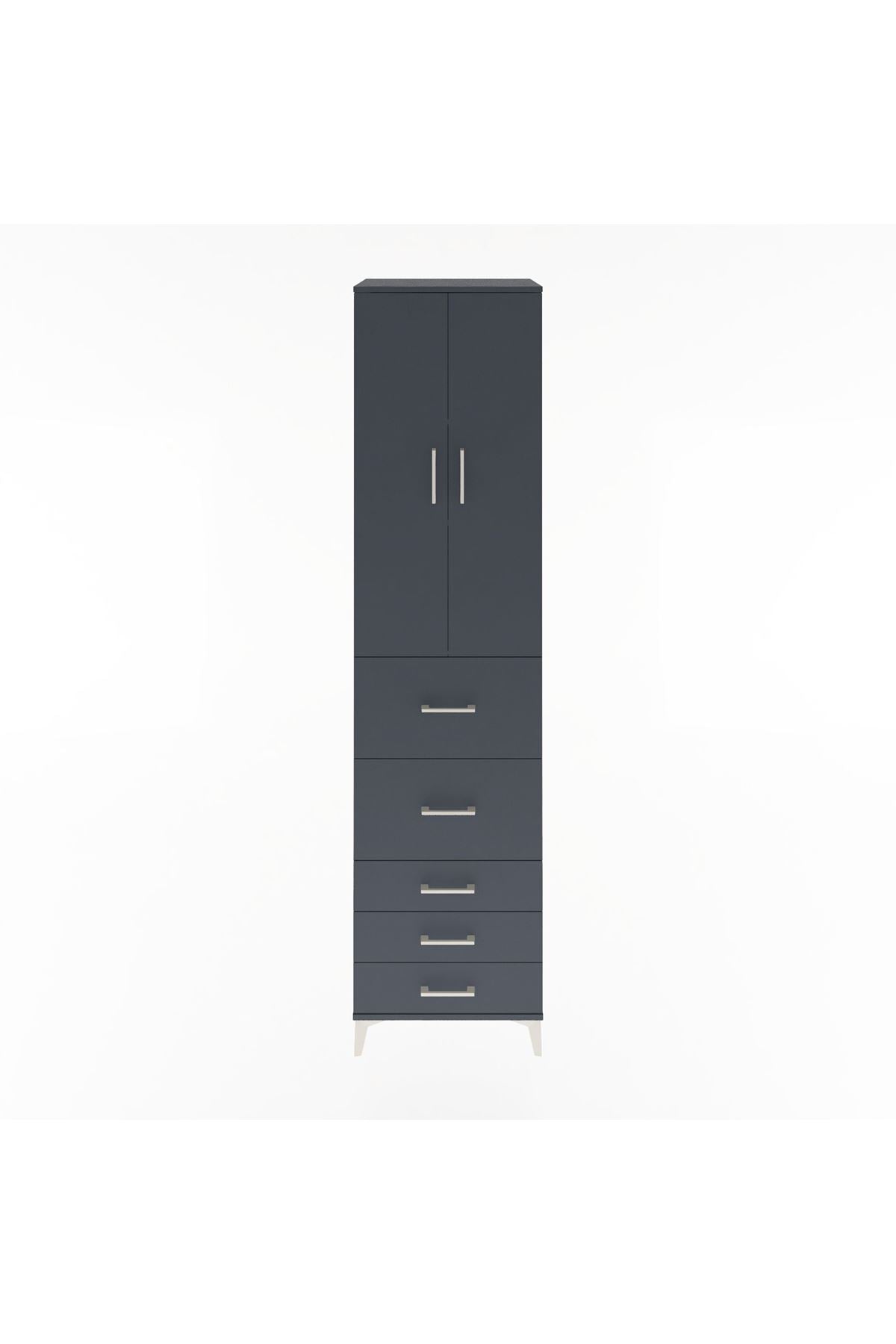 Hyperion Dolap 3 Raflı 5 Çekmeceli 2 Kapaklı 60x44x243 - S65M067V5B