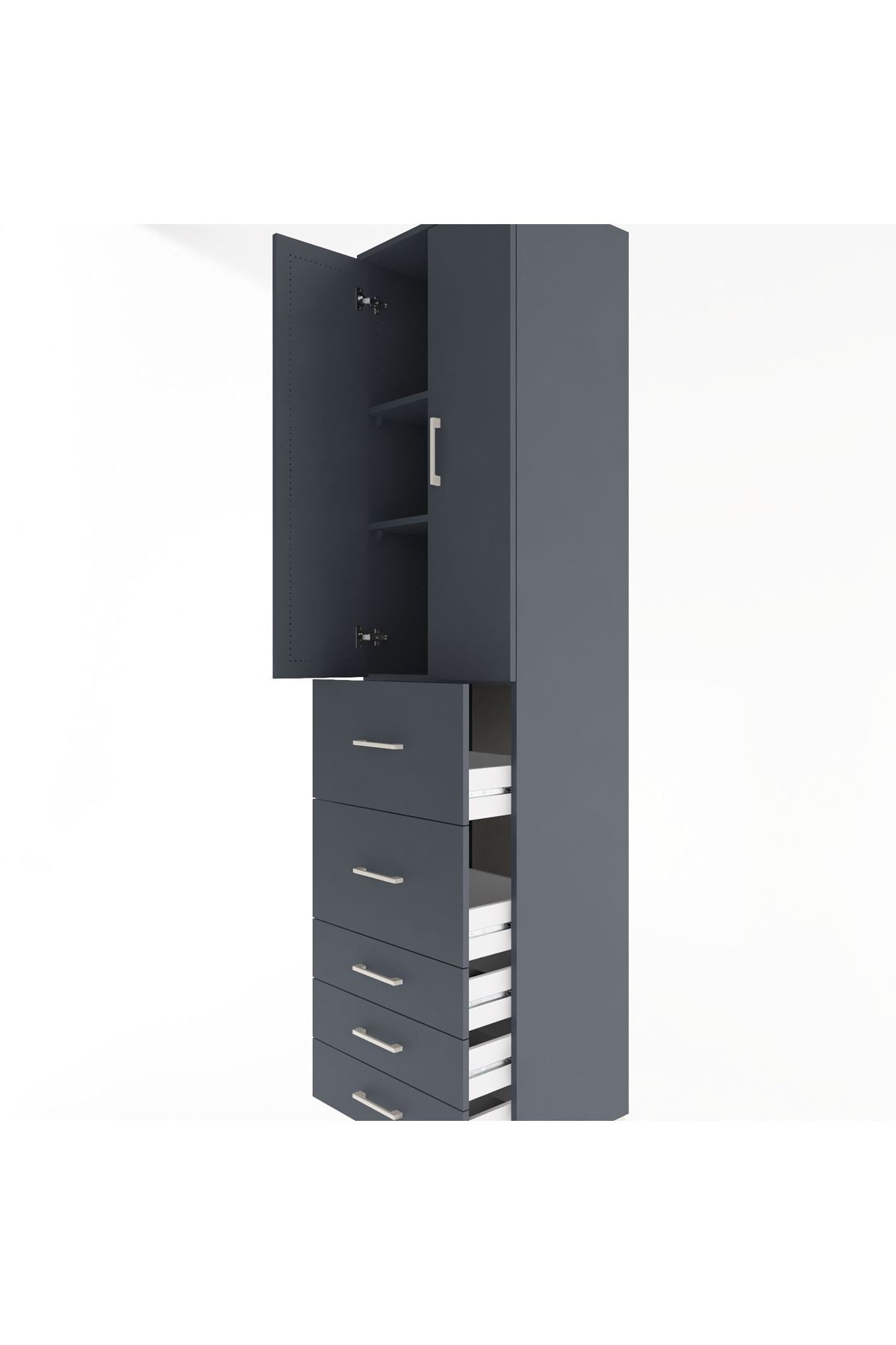 Hyperion Dolap 3 Raflı 5 Çekmeceli 2 Kapaklı 60x44x243 - S65M067V5B