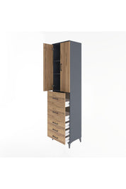 Hyperion Dolap 3 Raflı 5 Çekmeceli 2 Kapaklı 60x44x243 - S65M067V6B