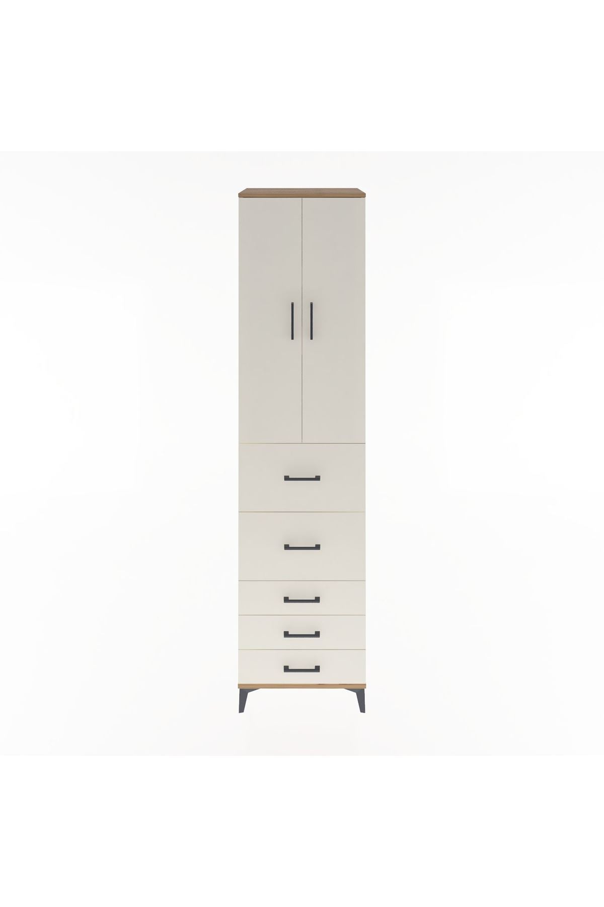 Hyperion Dolap 3 Raflı 5 Çekmeceli 2 Kapaklı 60x44x243 - S65M067V7B