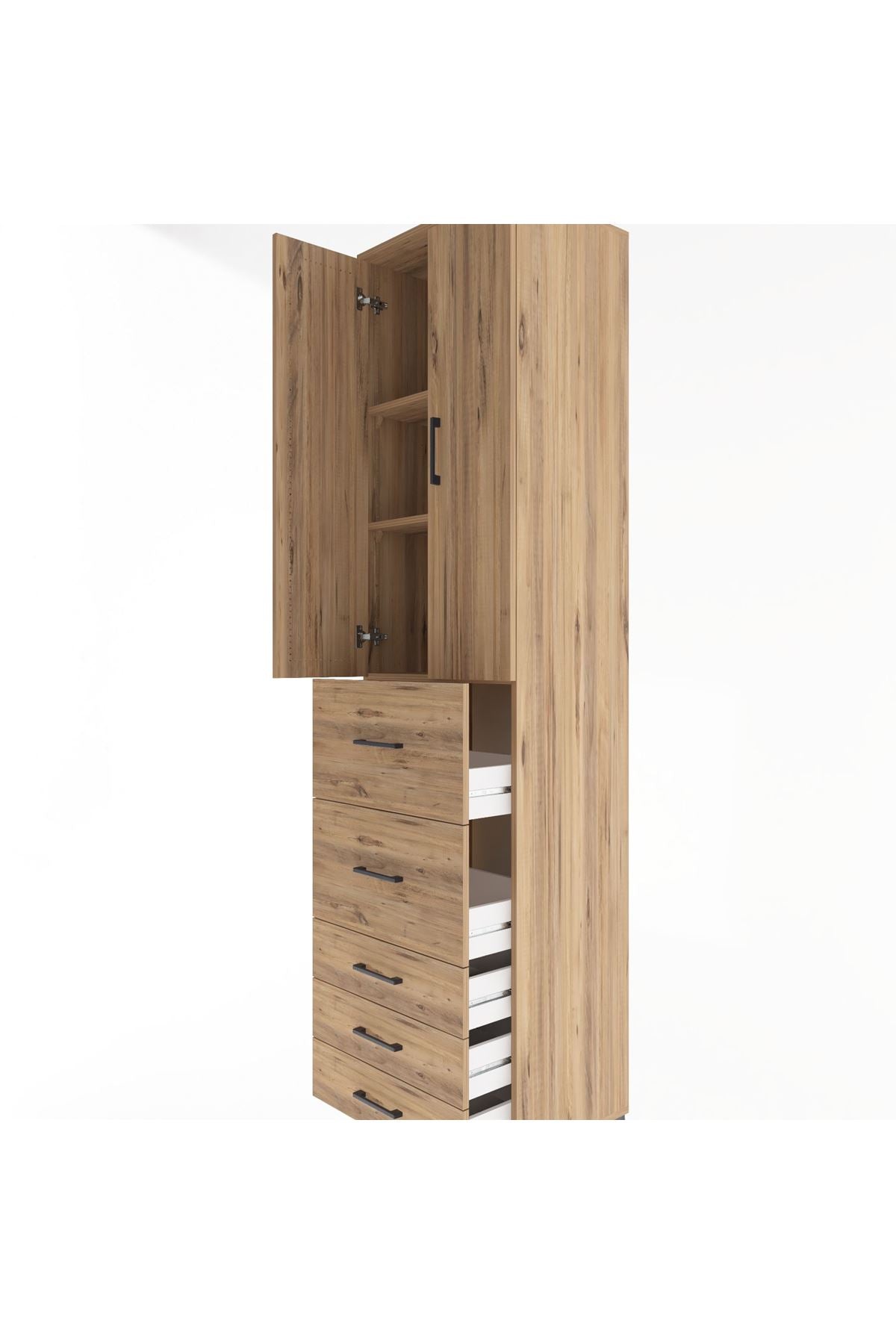 Hyperion Dolap 3 Raflı 5 Çekmeceli 2 Kapaklı 60x44x243 - S65M067V9B
