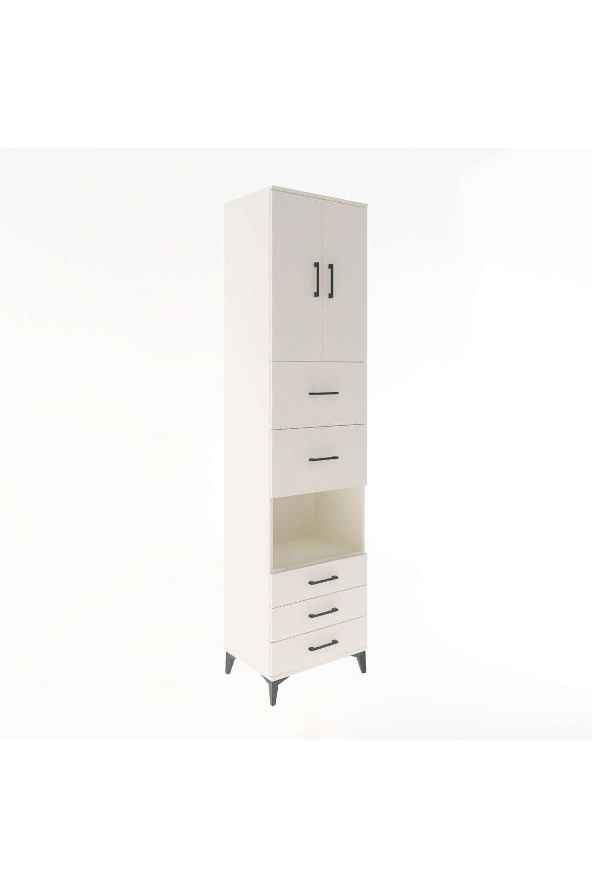 Hyperion Dolap 3 Raflı 5 Çekmeceli 2 Kapaklı 60x44x243 - S65M068V1B