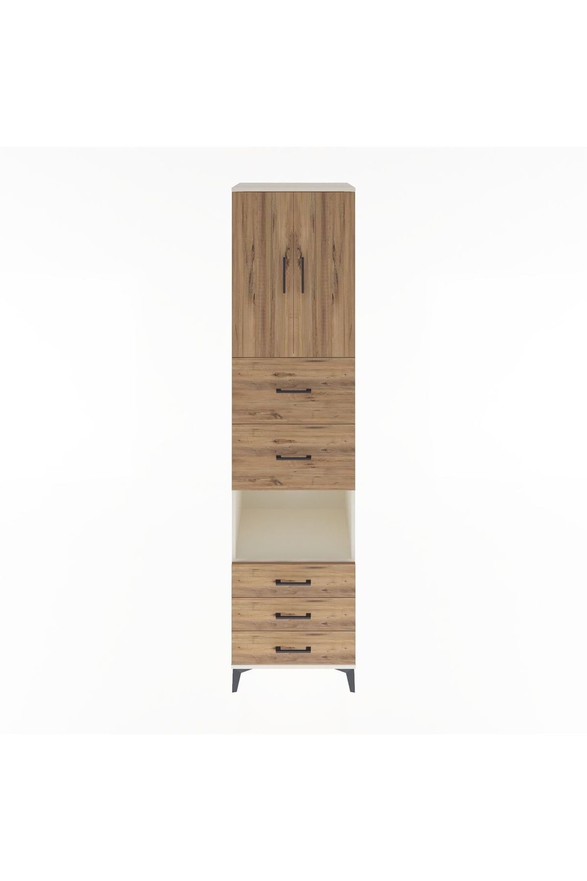 Hyperion Dolap 3 Raflı 5 Çekmeceli 2 Kapaklı 60x44x243 - S65M068V3B