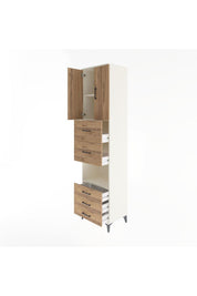 Hyperion Dolap 3 Raflı 5 Çekmeceli 2 Kapaklı 60x44x243 - S65M068V3B