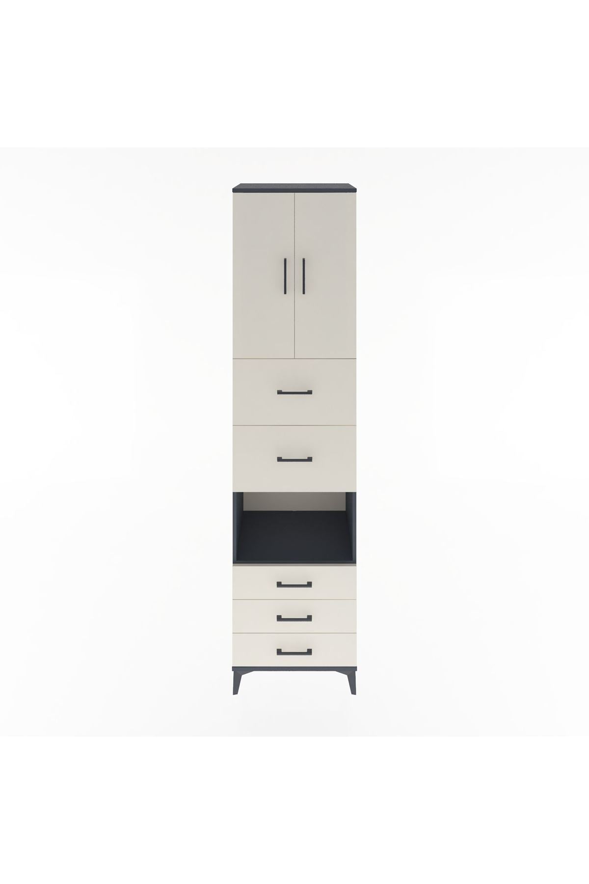 Hyperion Dolap 3 Raflı 5 Çekmeceli 2 Kapaklı 60x44x243 - S65M068V4B