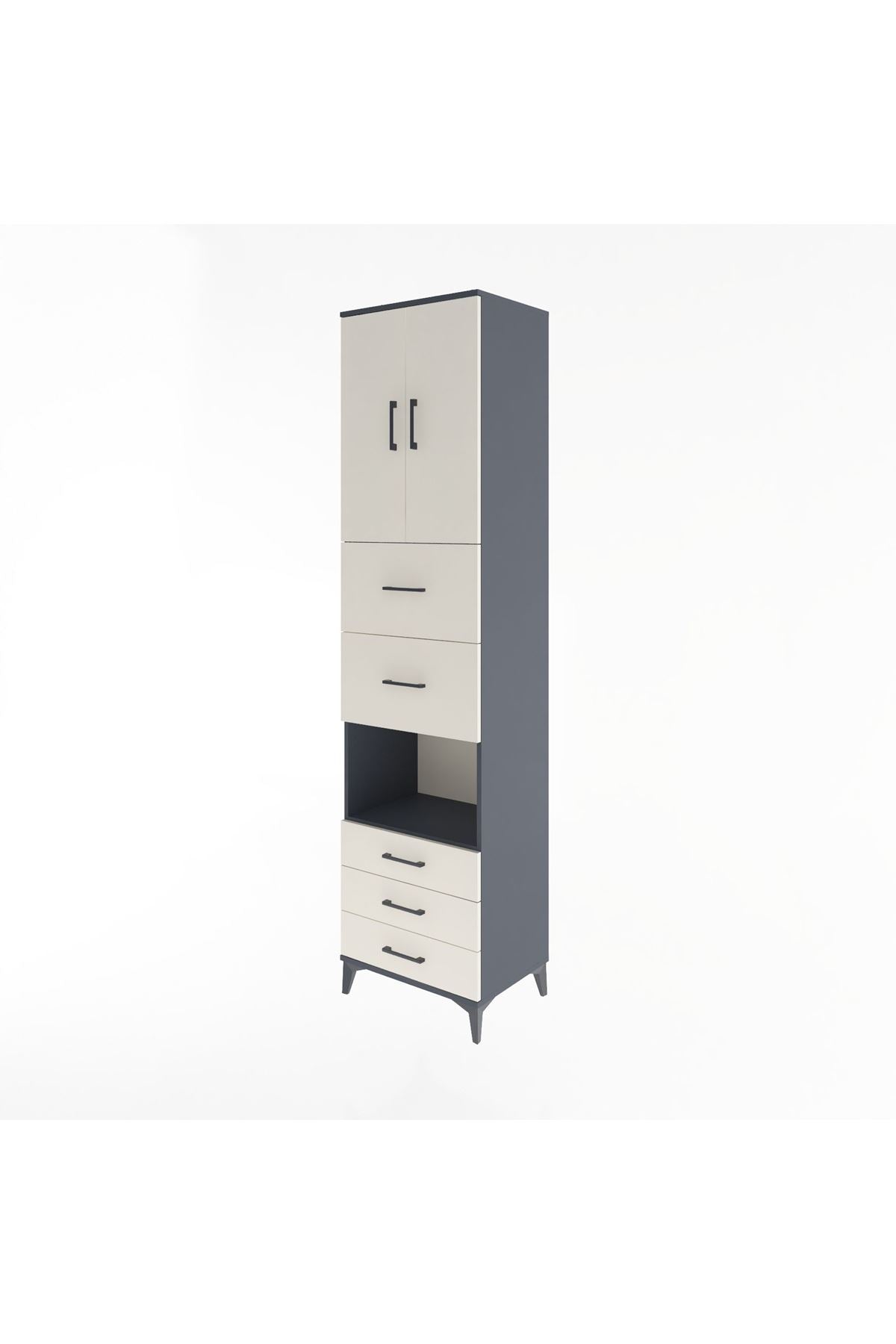 Hyperion Dolap 3 Raflı 5 Çekmeceli 2 Kapaklı 60x44x243 - S65M068V4B