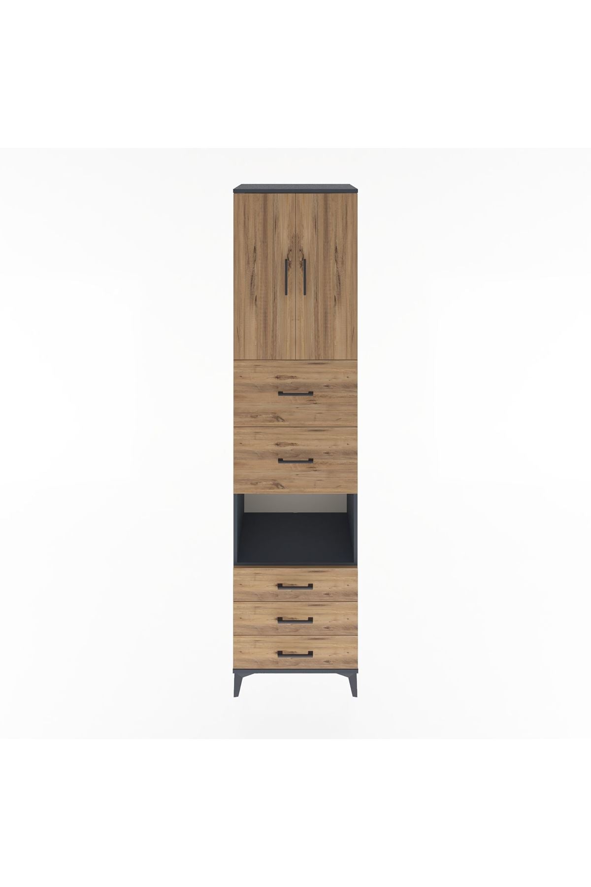 Hyperion Dolap 3 Raflı 5 Çekmeceli 2 Kapaklı 60x44x243 - S65M068V6B