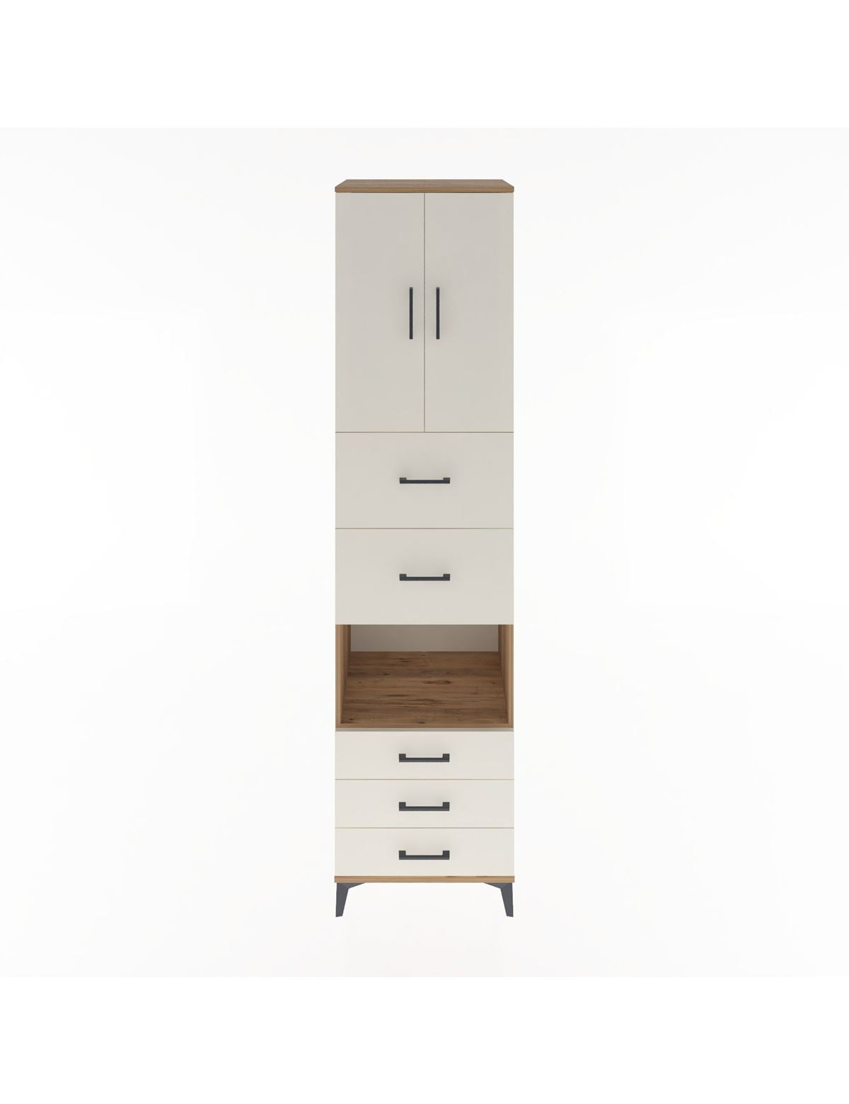 Hyperion Dolap 3 Raflı 5 Çekmeceli 2 Kapaklı 60x44x243 - S65M068V7B